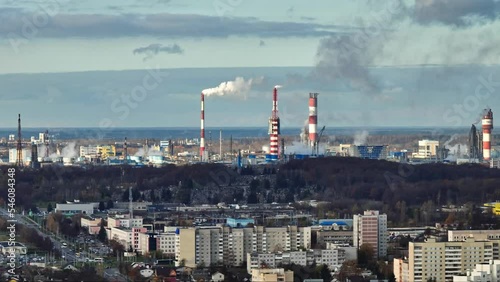 Wallpaper Mural aerial flight over silos and agro-industrial livestock complex on agro-processing and manufacturing plant with modern granary elevator. chicken farm. rows of chicken coop Torontodigital.ca