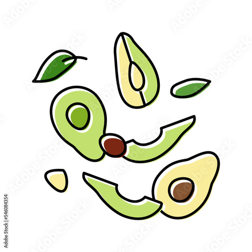 delicious avocado salad color icon vector illustration