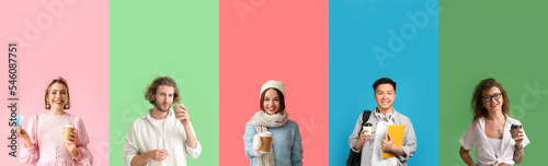 Set of different people wit...
