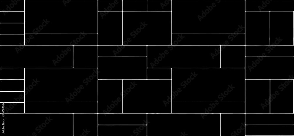 Rough, irregular texture composed of monochrome geometric elements. Overlay distressed grunge background. Abstract vector illustration. Isolated on white background. EPS10