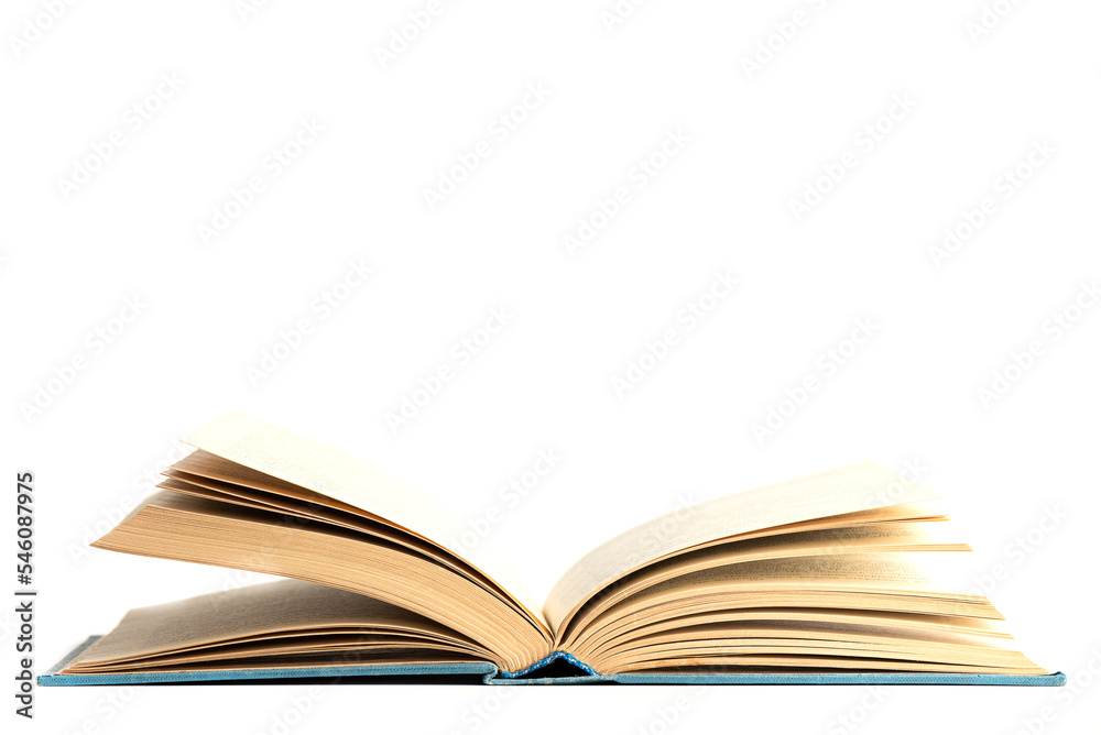 Open book isolated on white background with space for text. Open book isolated on white background with space for text.