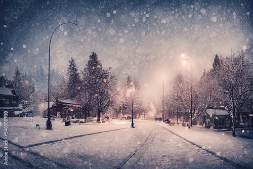 winter in the city suburs photo