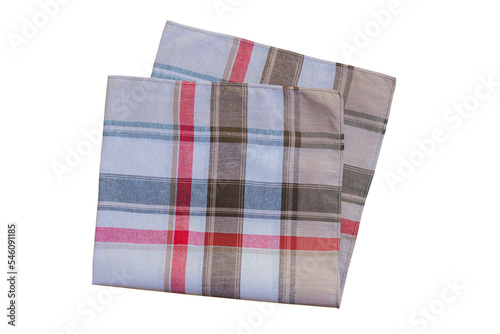 Vintage stripped cotton Handkerchief for men isolated on white background. 