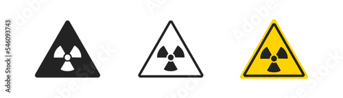 Radiation outline icon on white background. Danger concept. Radioactive symbol. Simple flat design.