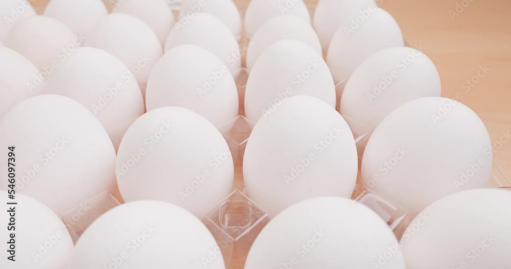 Stack of white egg in a package Stack of white egg in a package
