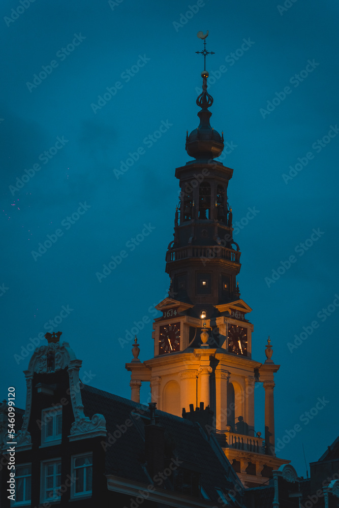 church at night