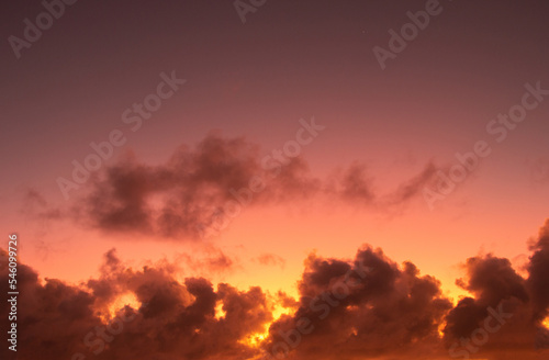 Sunrise view with dramatic clouds and colorful sky