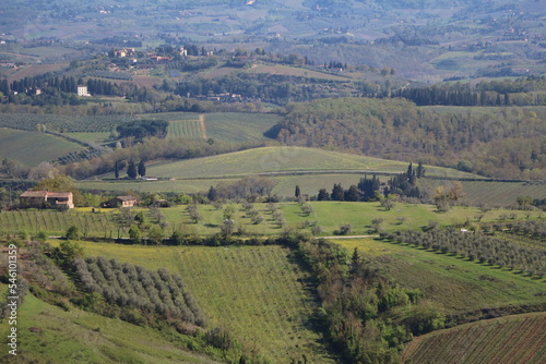 Landscape around San Gimignano in spring  Tuscany Italy