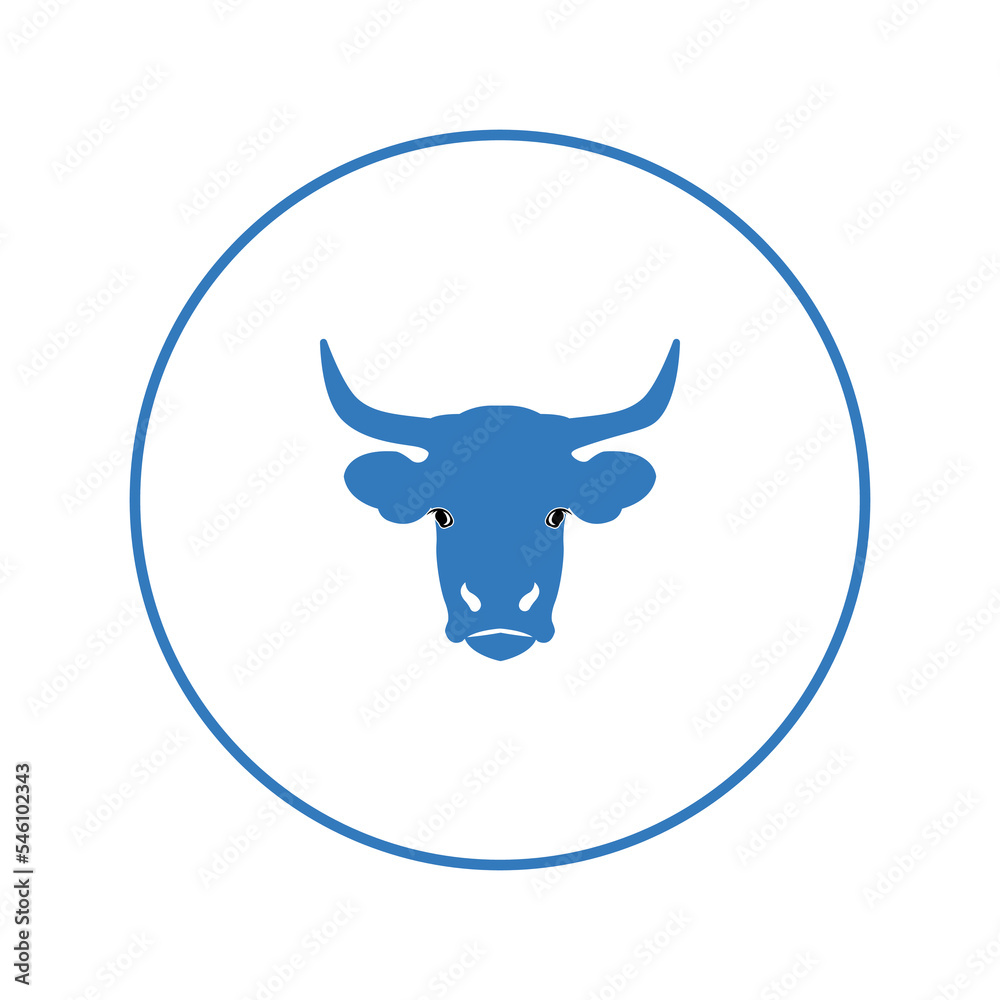 Bull cow head face icon | Circle version icon | Bull cow head face icon | Circle version icon |