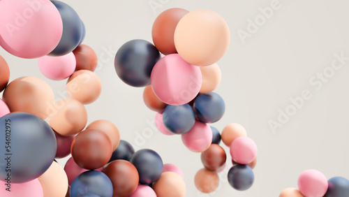 Minimal simple and beautiful color abstract background. Multicolor 3d spheres or balls floating. Beautiful fashion wallpaper or template. © Cg loser 