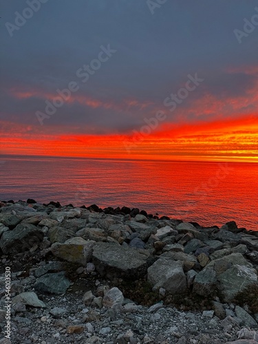 sunset over the sea at Genoa