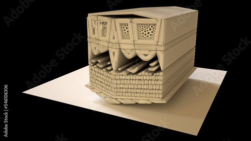 Bild auf Leinwand 3D Illustration of a Mosque or Masjid where Muslims perform prayers