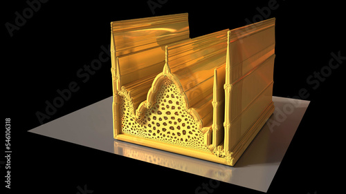 Fotografia 3D Illustration of a Mosque or Masjid where Muslims perform prayers