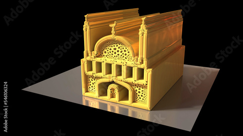 Photo 3D Illustration of a Mosque or Masjid where Muslims perform prayers