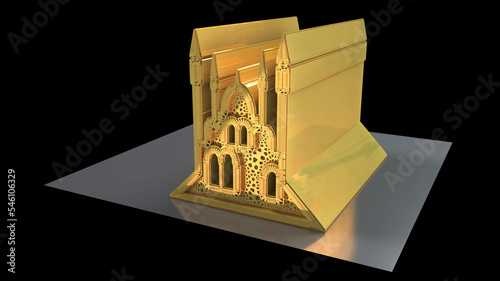 Cuadro en lienzo 3D Illustration of a Mosque or Masjid where Muslims perform prayers