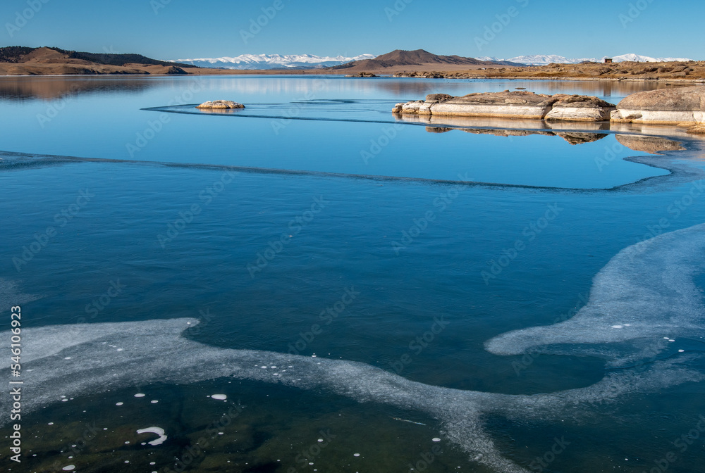 Early Winter Partially Frozen Colorado Lake