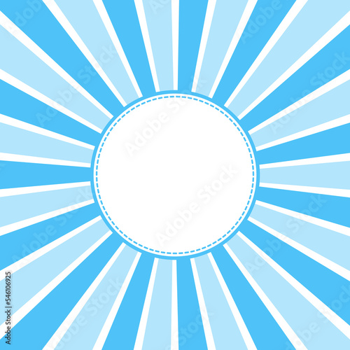 Illustration of blue rays with a circle in the center on a white background
