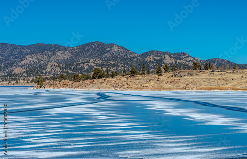 Beautiful Patterns on an Ice Covered Colorado Lake