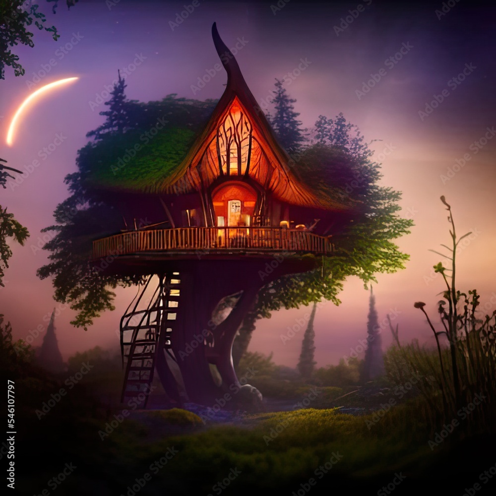 Fototapeta premium fairy tale treehouse