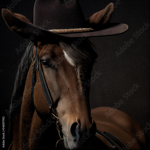 horse in santa hat