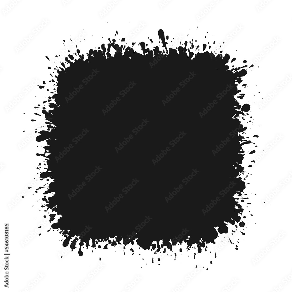 Square Shaped Ink Splatter Silhouette Icon Square Shaped Ink Splatter Silhouette Icon