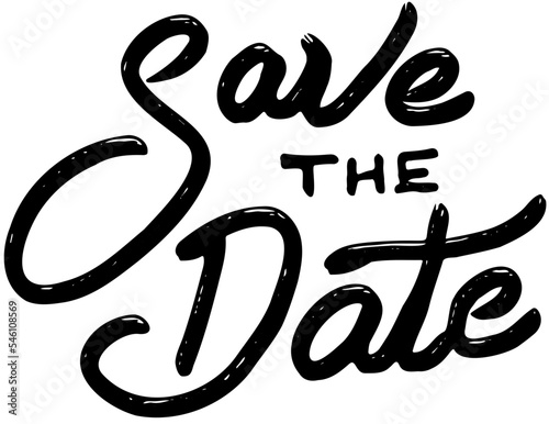 Save the date text lettering cute