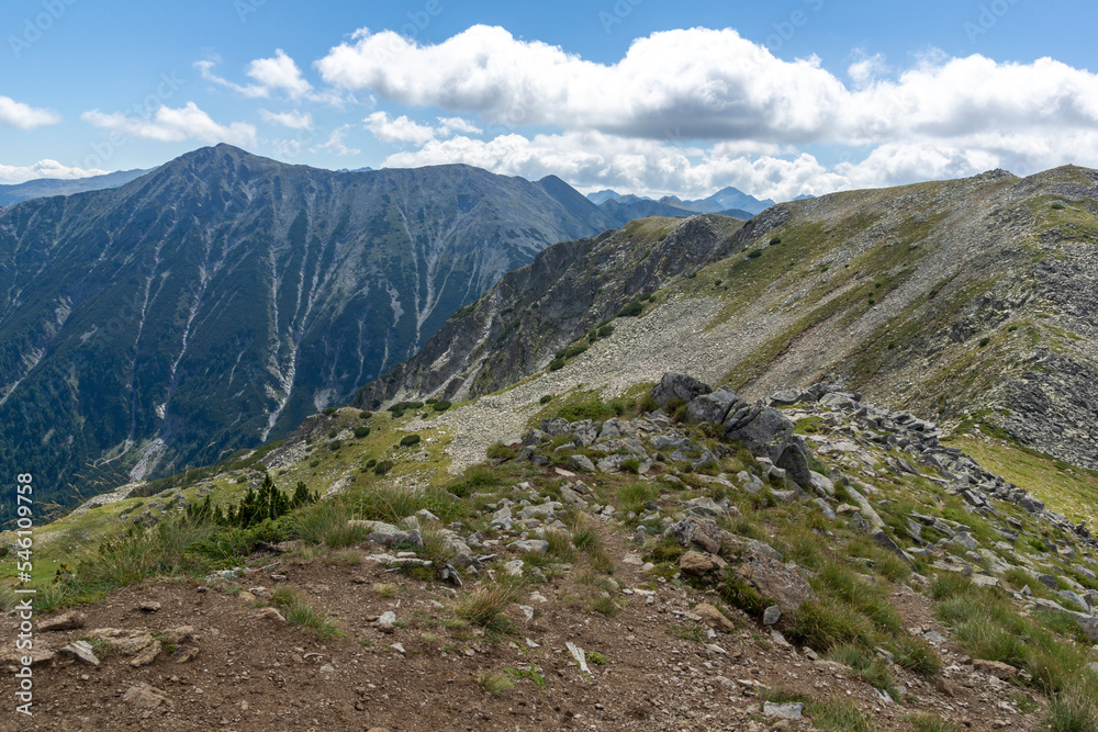 Summer view of Pirin Mountain near Vihren Peak, Bulgaria