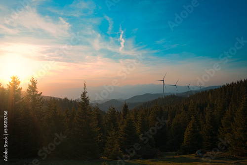 sunset in the mountains, gaberl, styria, austria 