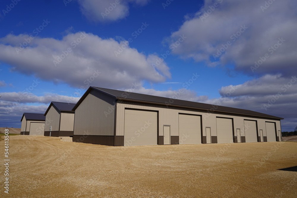 Extra large tall brown storage units to store vehicles. Extra large tall brown storage units to store vehicles.