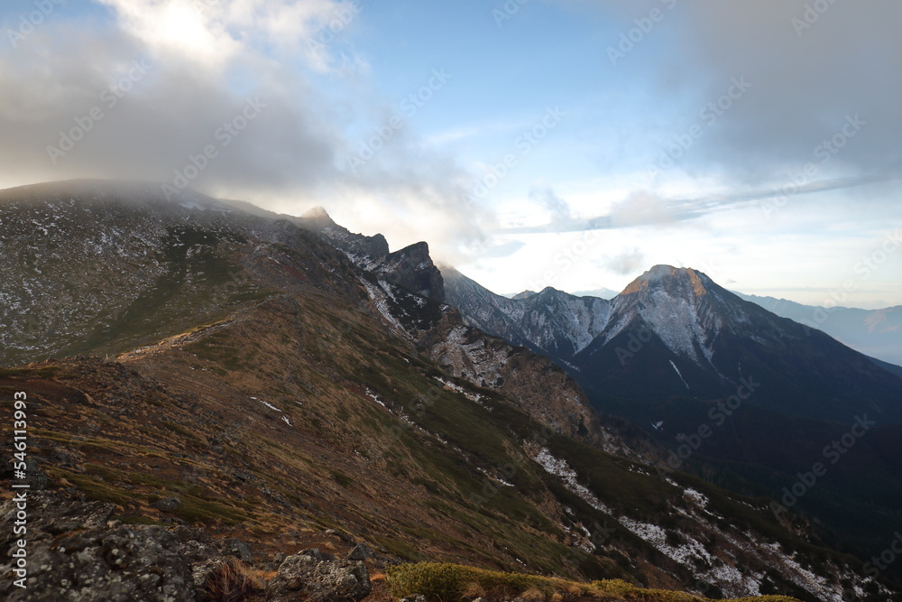 landscape of Yatsugatake mountain range in Japan