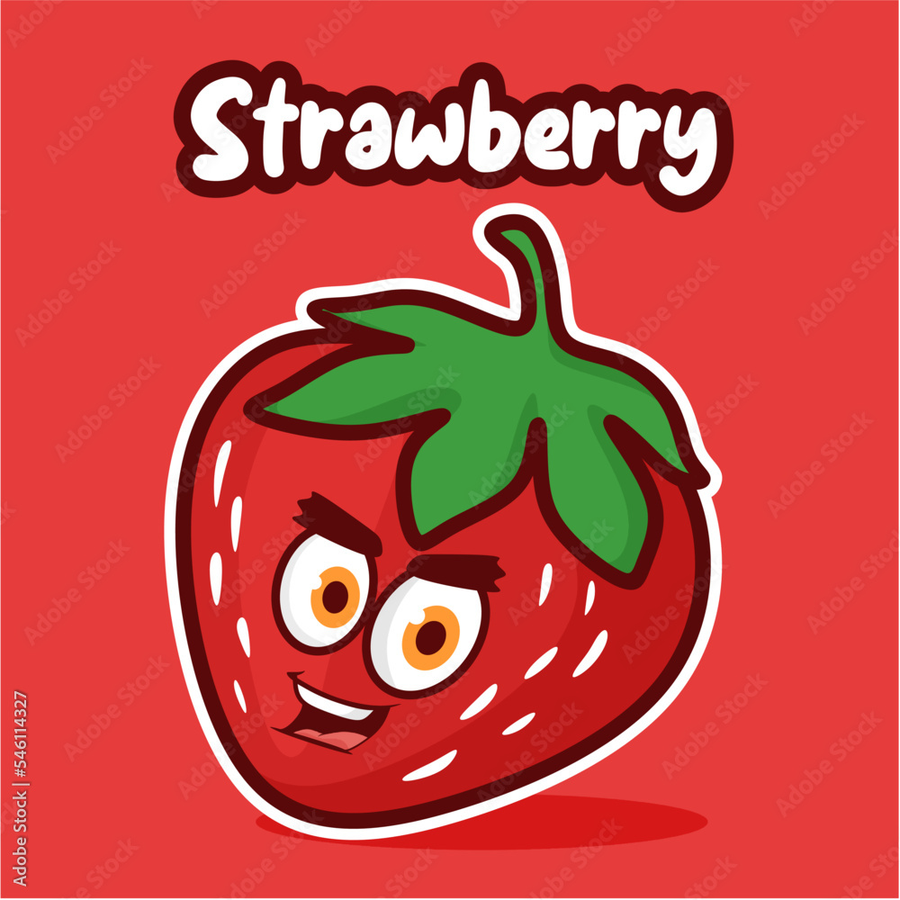 Obraz premium Cute strawberry character vector