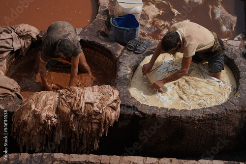 Foto chouara tannery in fes morocco