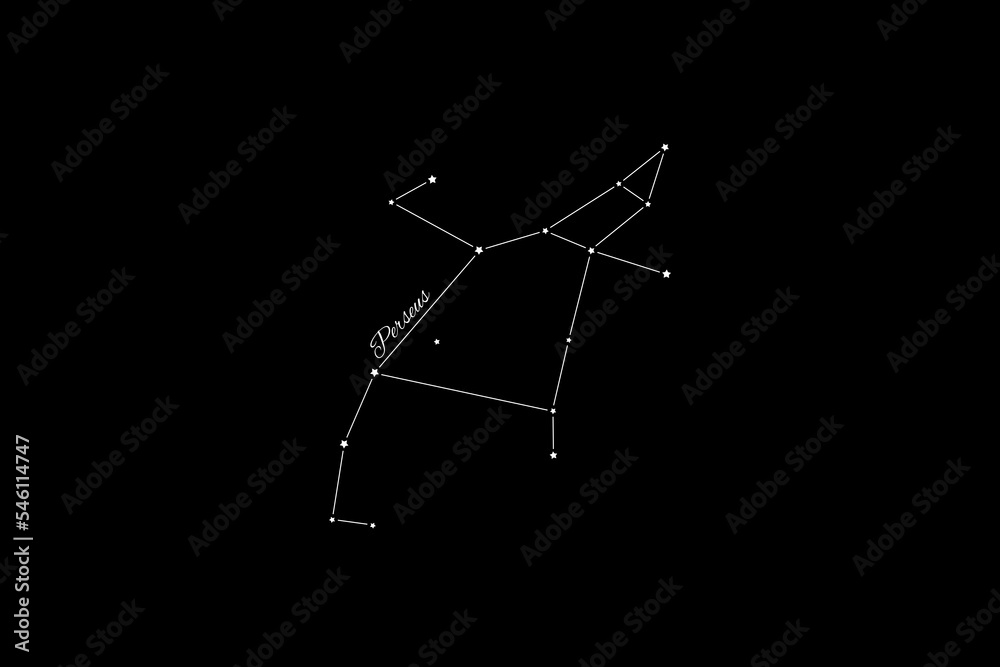 Obraz premium Perseus constellation, Cluster of stars, Hero constellation