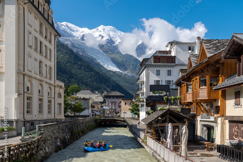 The Mont Blanc massif  over the Chamonix