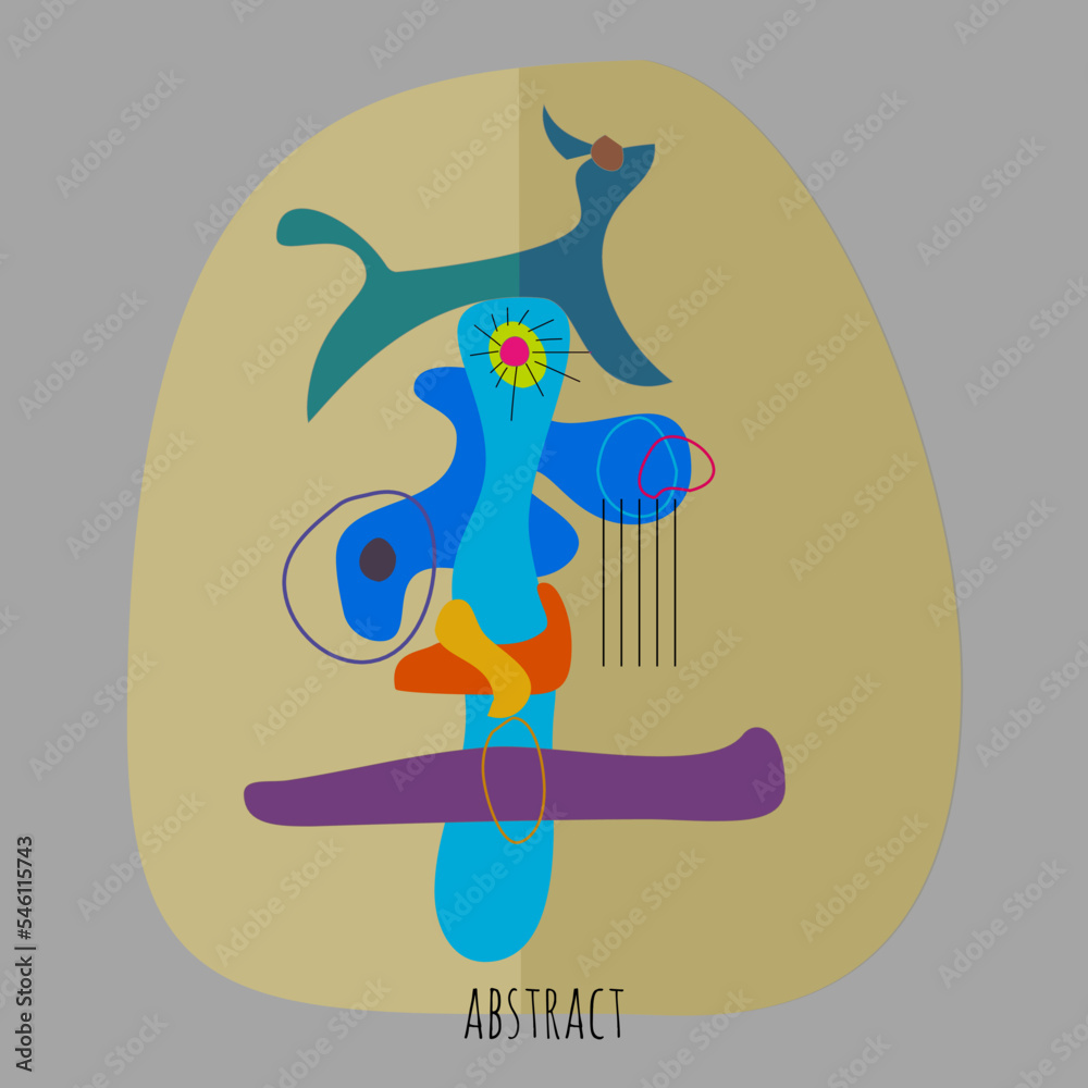 Colorful abstract face portraits and animal as a cubism wall art ...