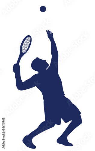Tennis Player Serving Silhouette