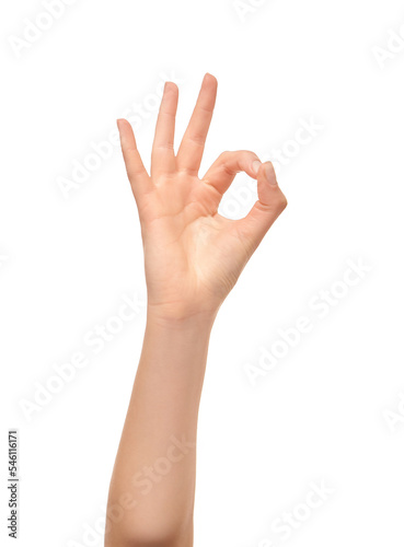 Female Hand Showing  OK Sign.