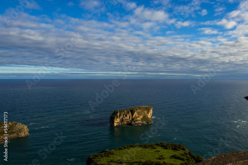 Landscape of the Cantabrian Sea from Asturias in the North of Spain