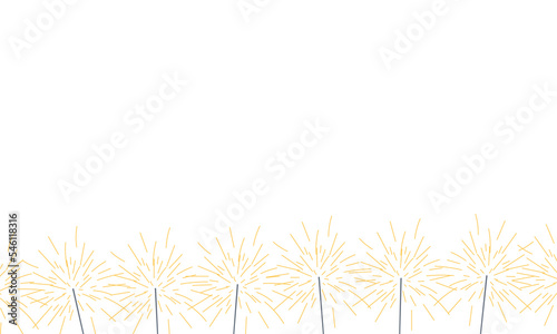 Festive Christmas sparklers decoration lighting element. Holiday background