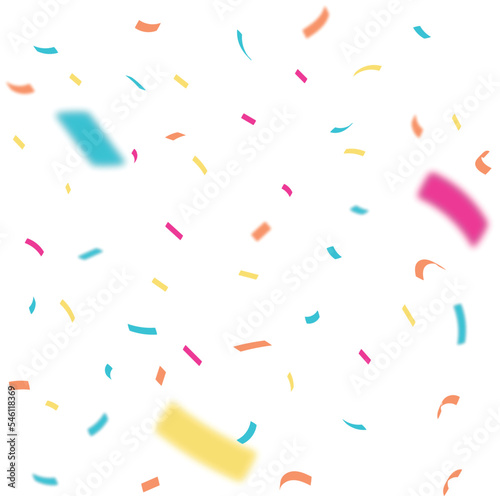 congratulatory background with colored confetti on white background. Vector illustration