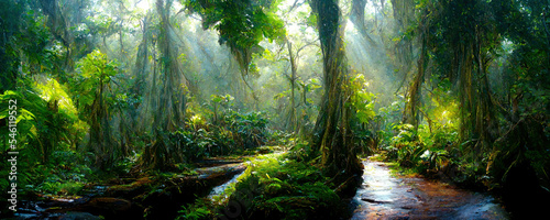 Enchanted tropical rain forest