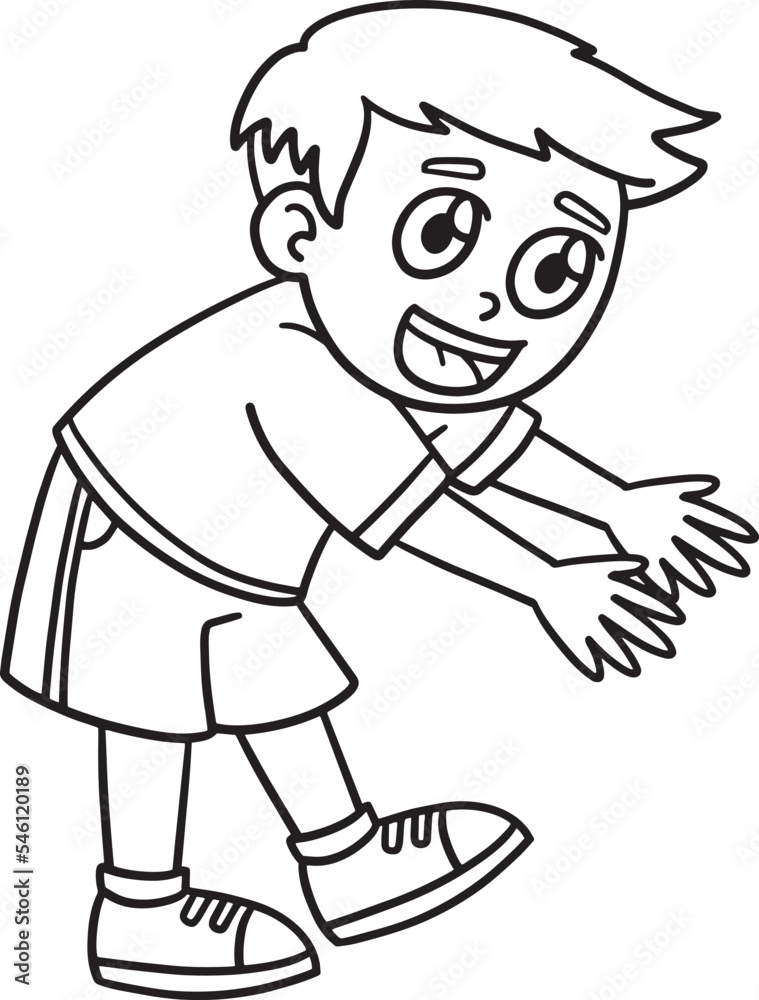 Earth Day Happy Boy Isolated Coloring Page Earth Day Happy Boy Isolated Coloring Page