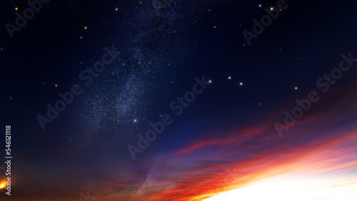 Fototapeta Naklejka Na Ścianę i Meble -  Starry sky milky way panorama. Abstract natural background