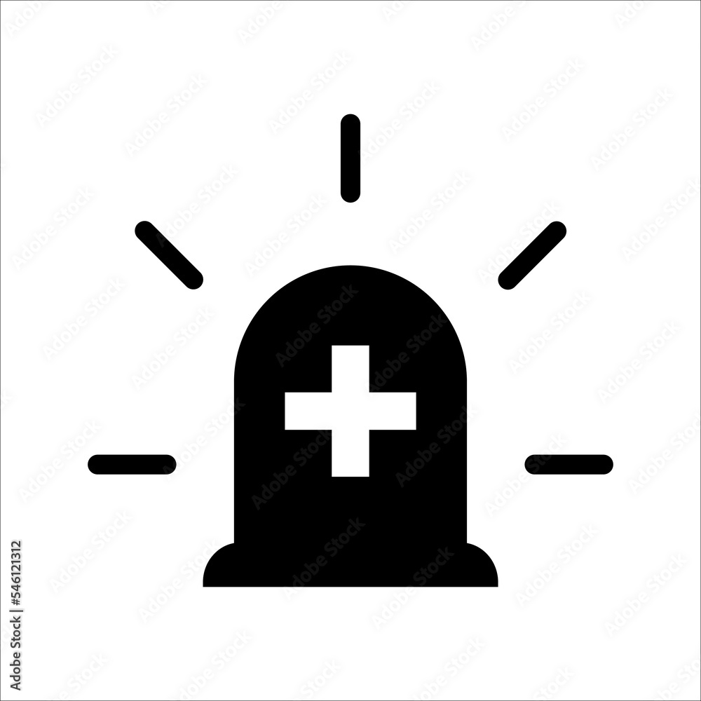 siren icon. flat style emergency and ambulance symbols isolated on white background for website, banner, mobile app and graphic design elements, eps 10.
