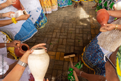 Candomble members worshiping at the religious house in Bom Jesus dos Pobre district, Saubara city. photo