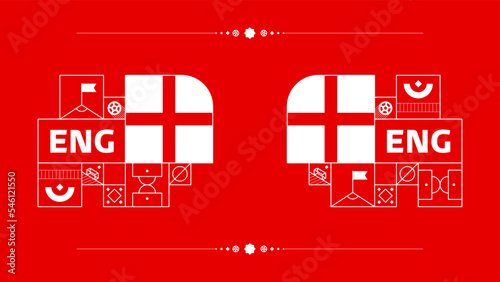 Obraz na plátne england flag for 2022 football cup   world Qatar tournament