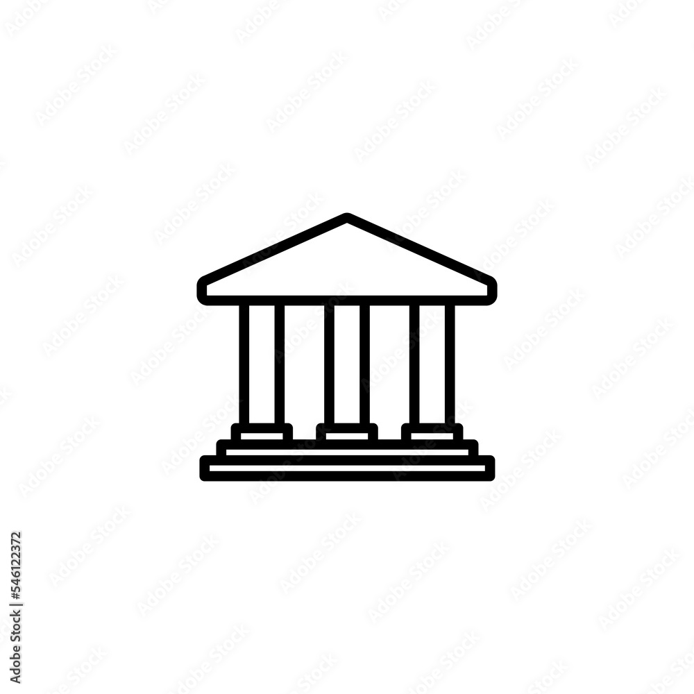 Bank icon vector illustration. Bank sign and symbol, museum, university