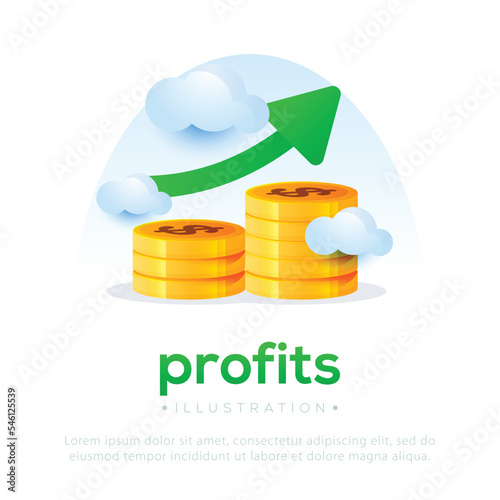 Profit illustration design. Illustration for business finance