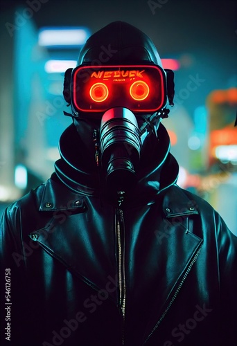 A fictional person, not based on a real person. A stalker survivor in protective clothing and an gas mask. Survivor of nuclear war. The concept of the post-apocalypse. 3d rendering
