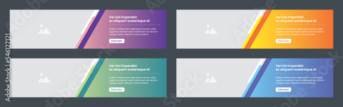 Set of web banner design template in vector illustration.